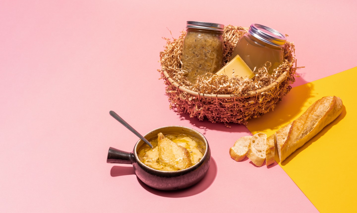 braised onions in a food gift basket