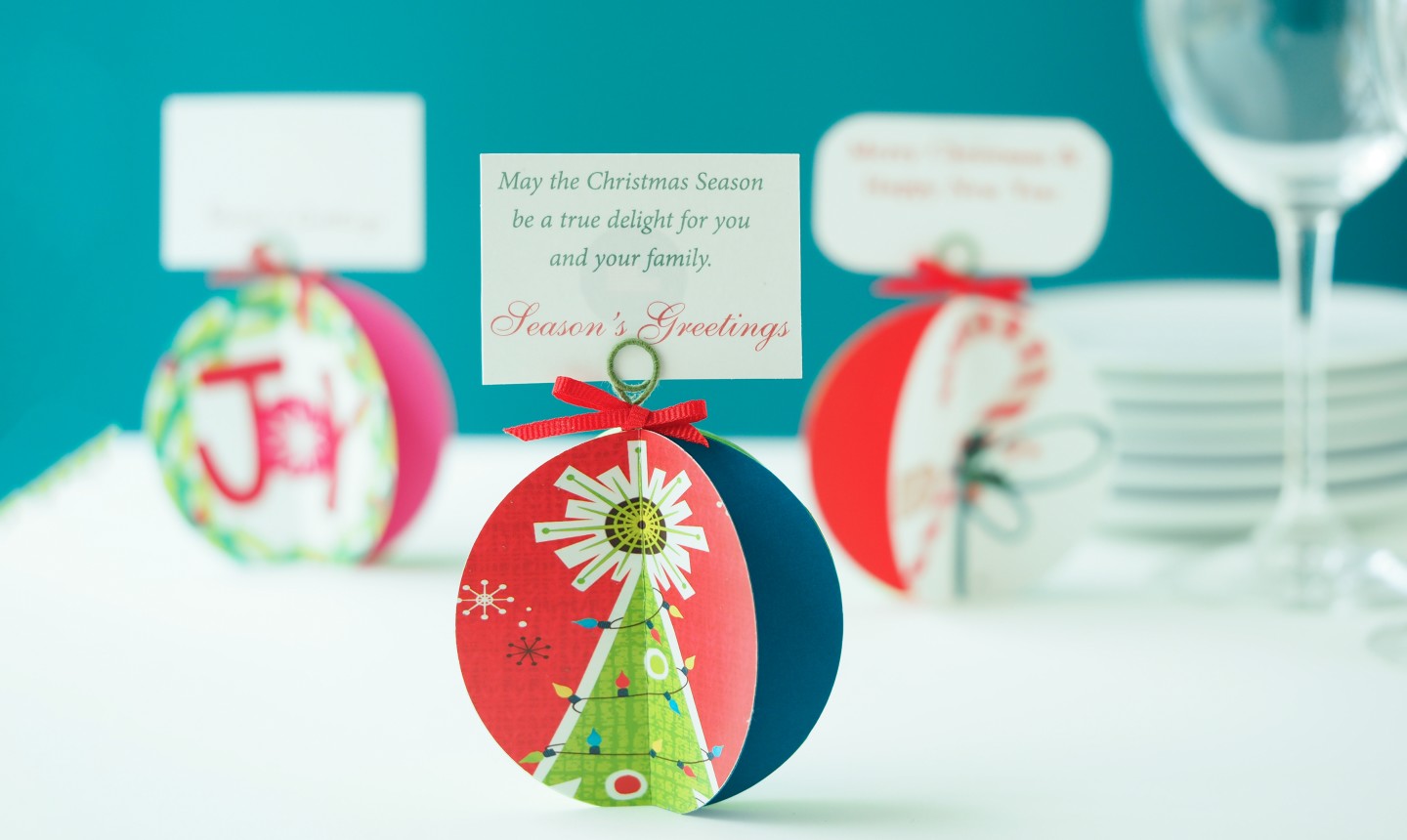 christmas card placecards