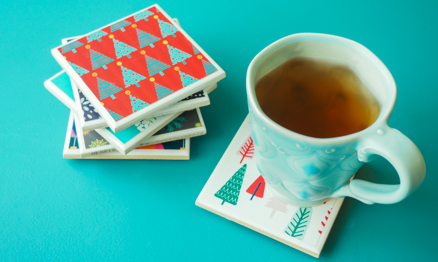 christmas card coaster