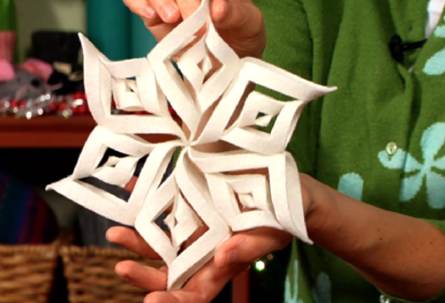 felt snowflake ornament