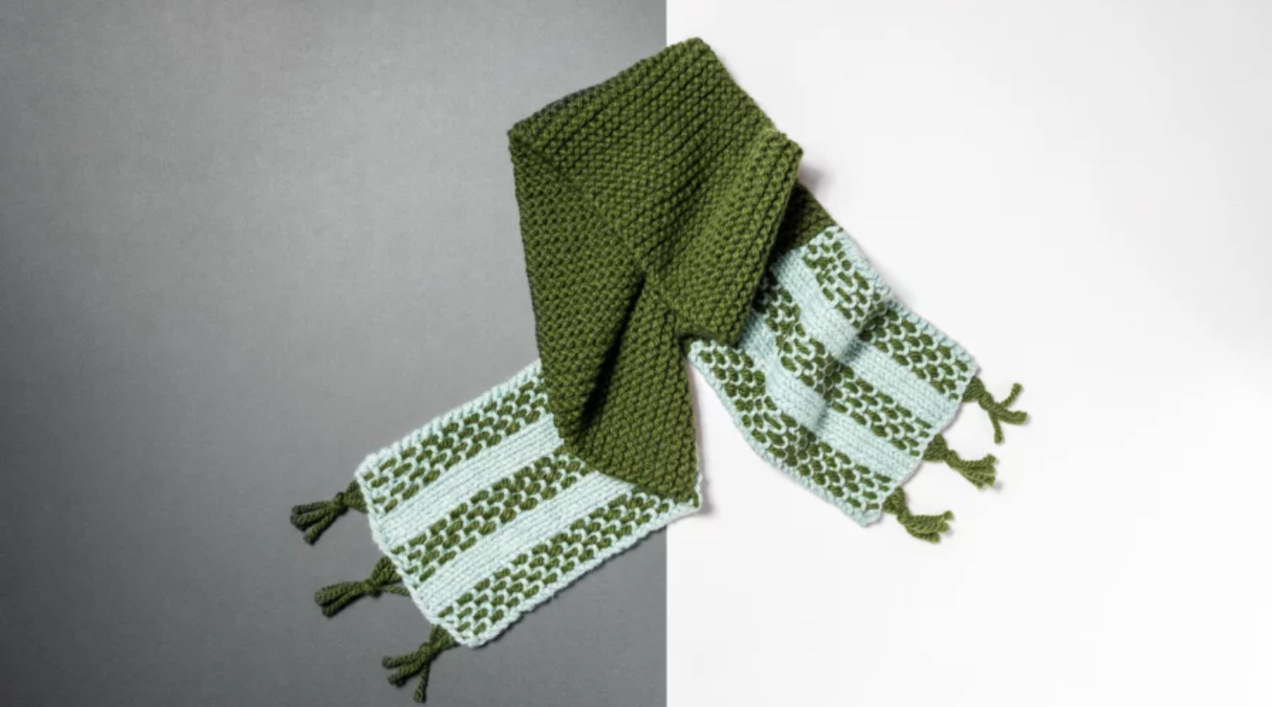 faux-woven knit scarf