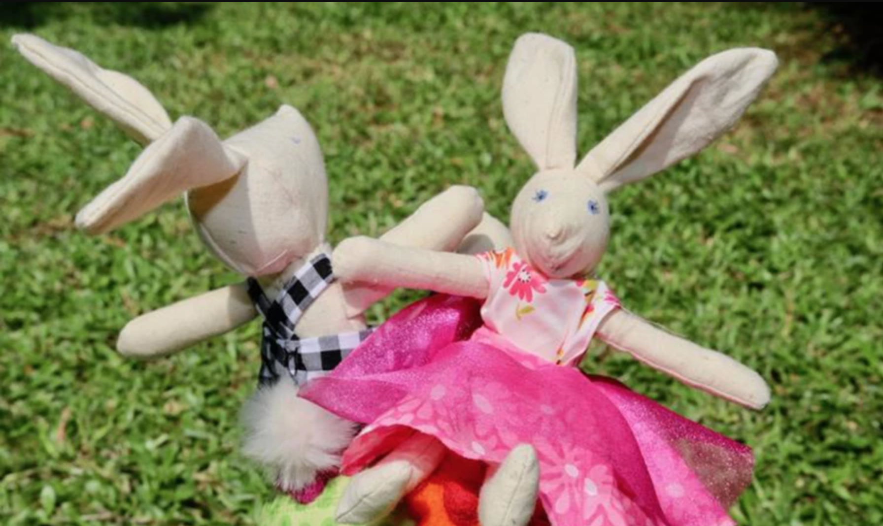 two send bunny dolls