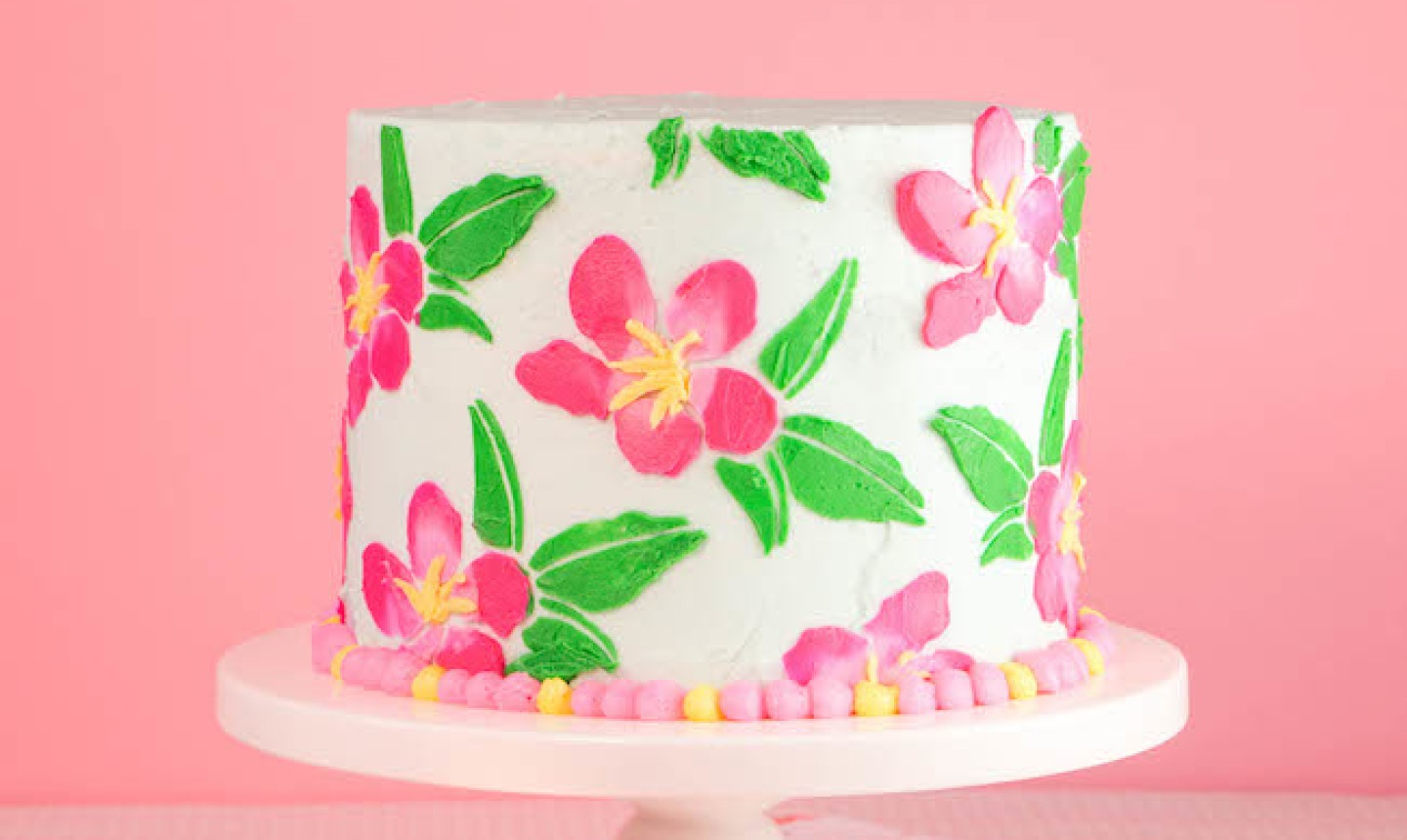 afgewerkte stenciled cake