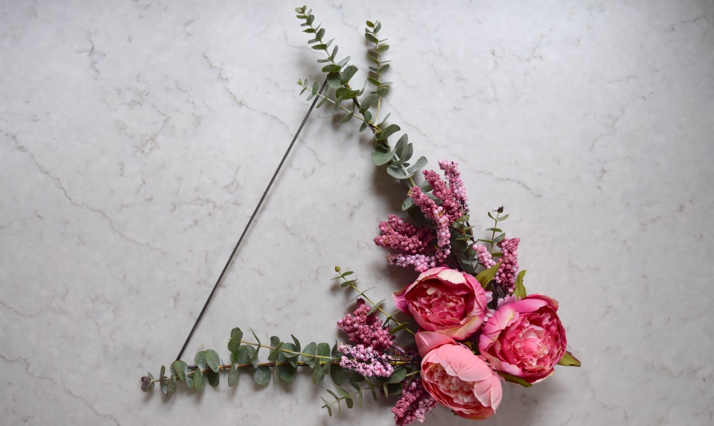 triangle wreath with flowers