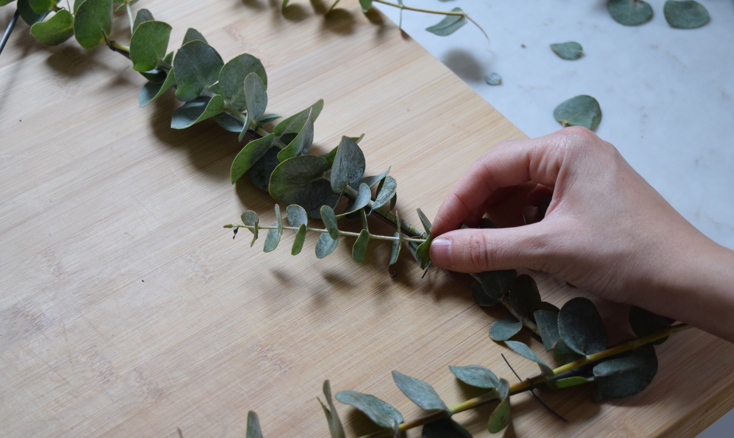 triangle wreath greenery