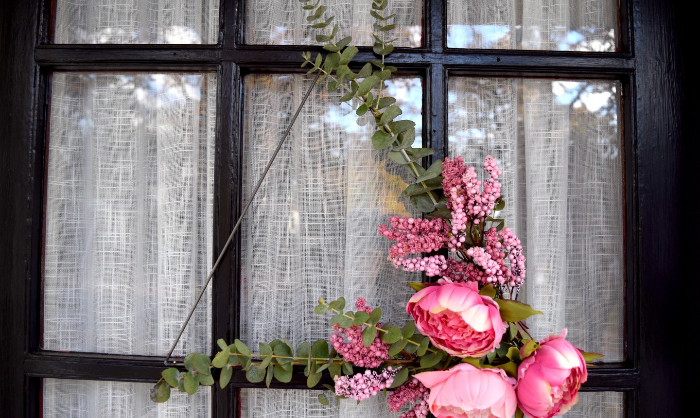 triangle wreath on door