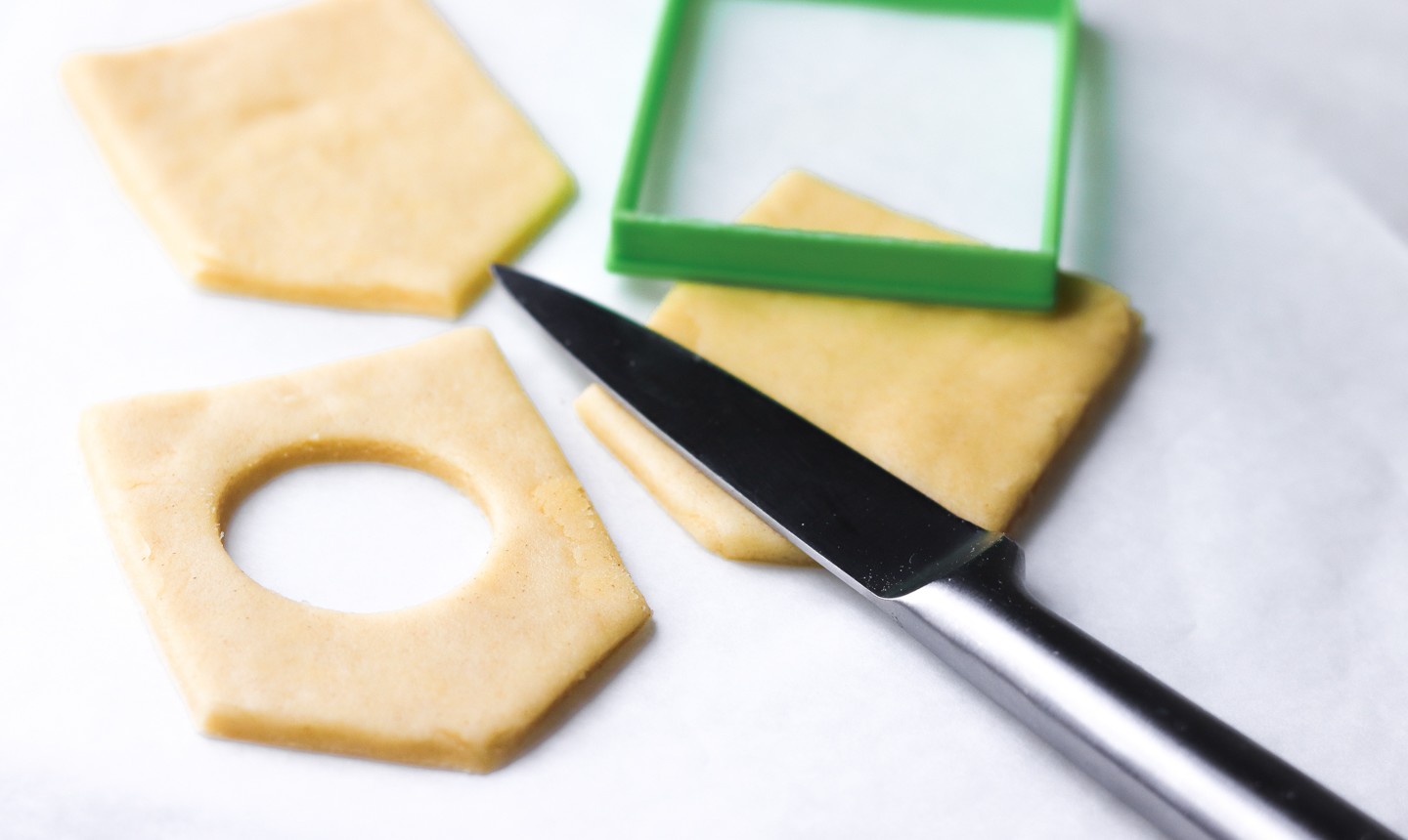 cutting dreidel dough