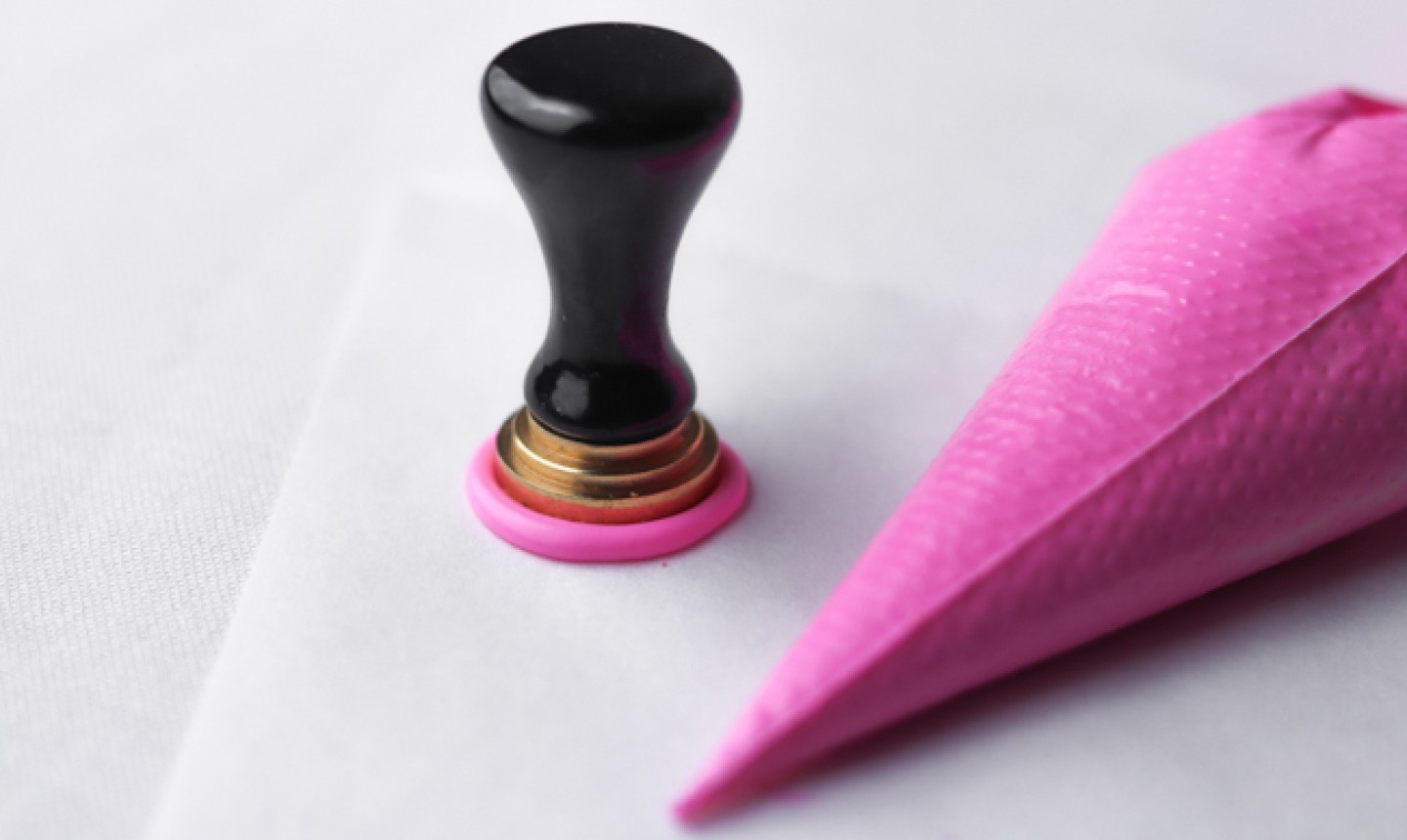 stamping icing with wax stamp