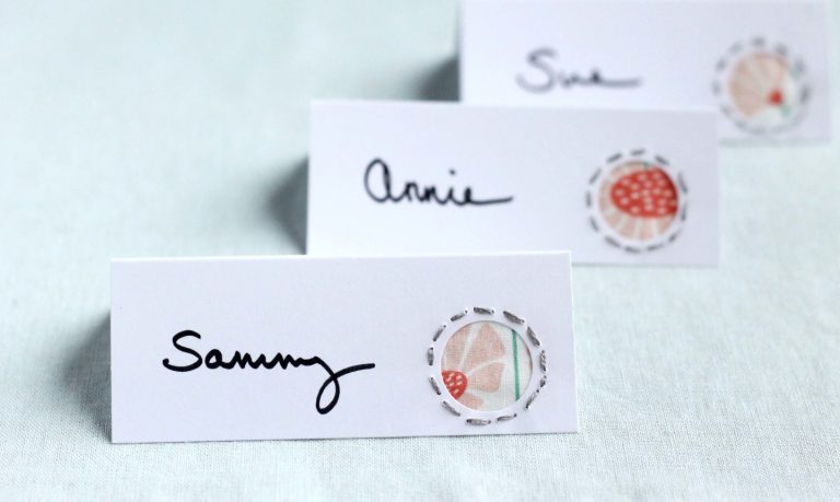 embroidered place cards