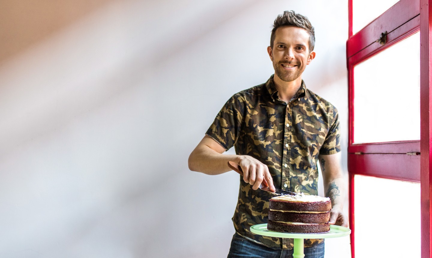 joshua john russell making a cake