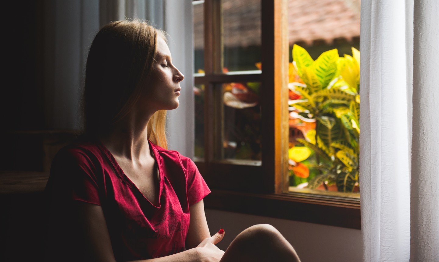 woman meditating