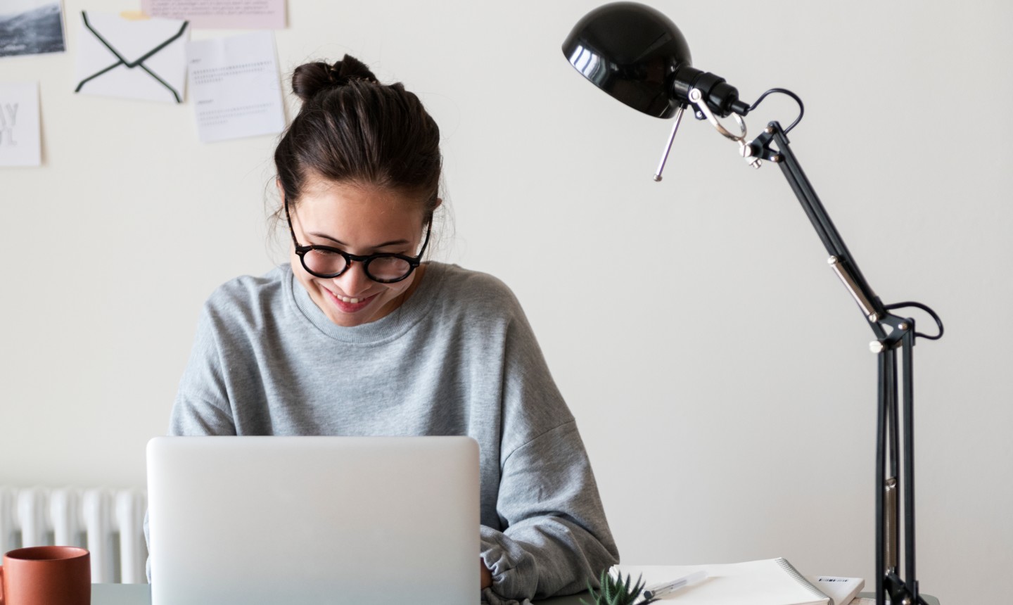 woman working on laptop