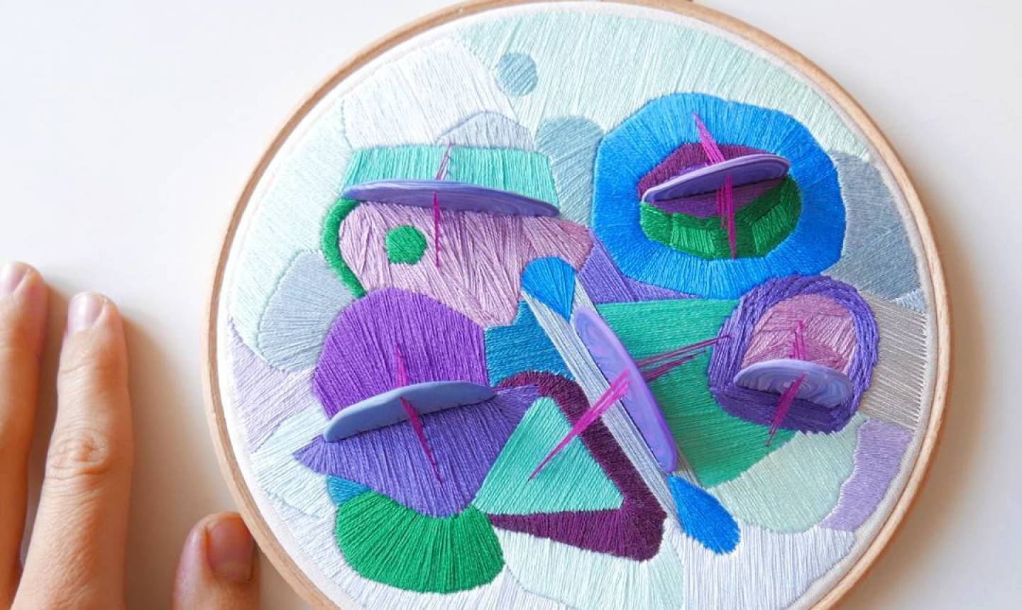 colorful 3d embroidery shapes