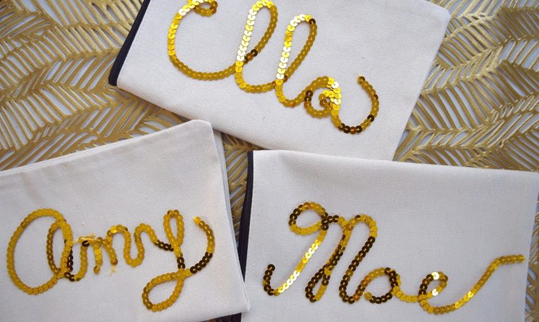 sequined makeup bags