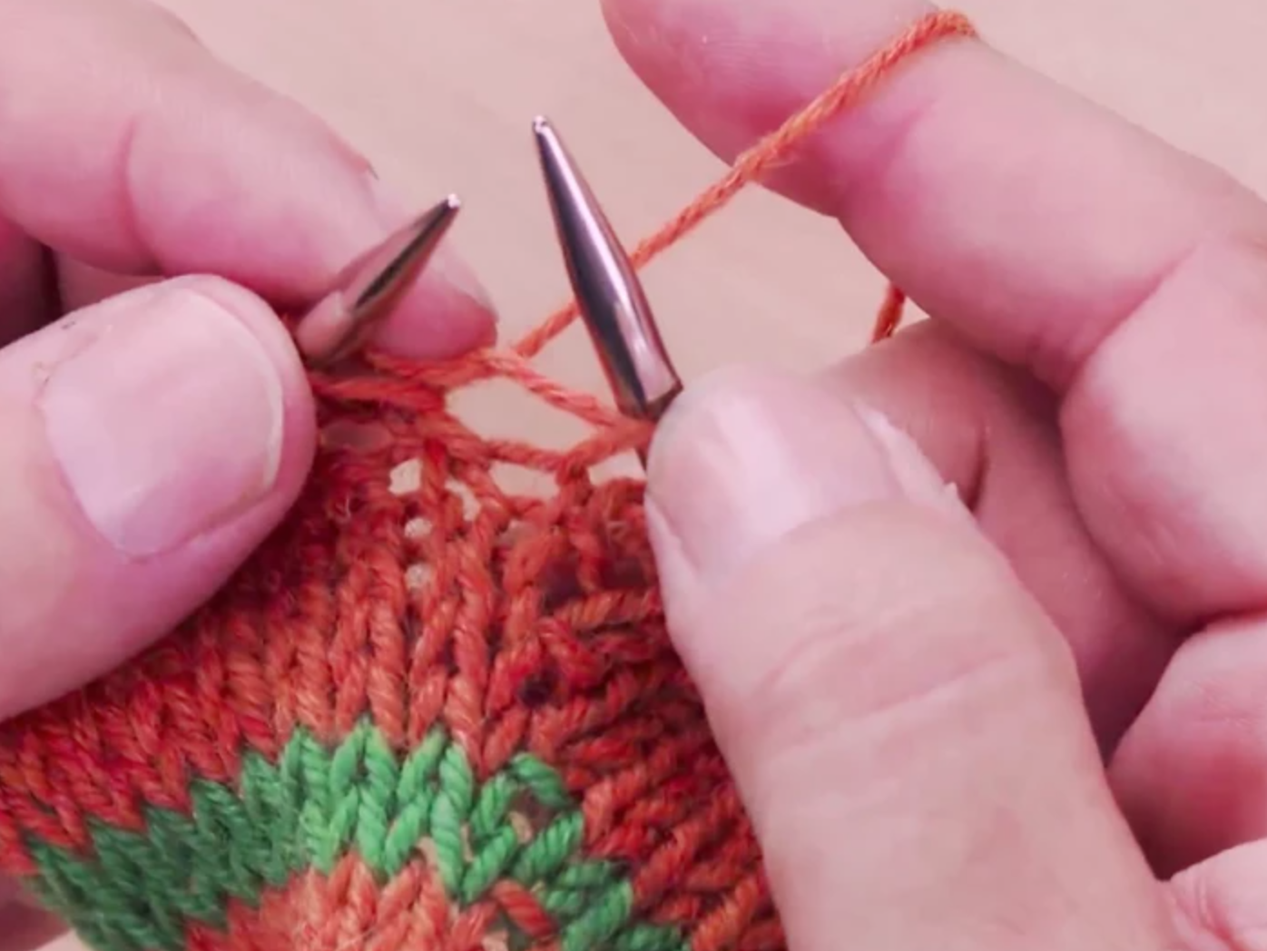 Left store handed knitting