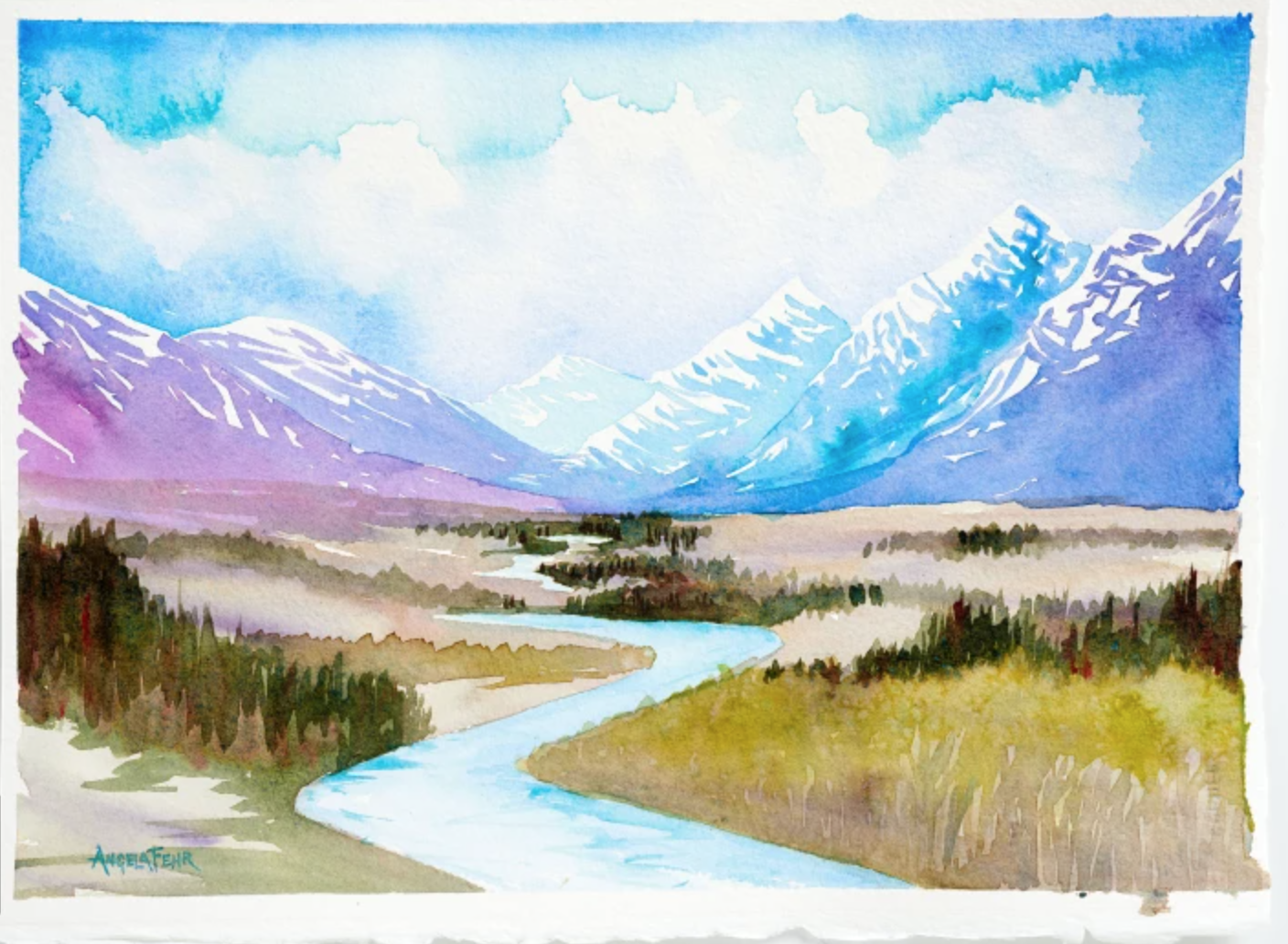 watercolor sketch landscape