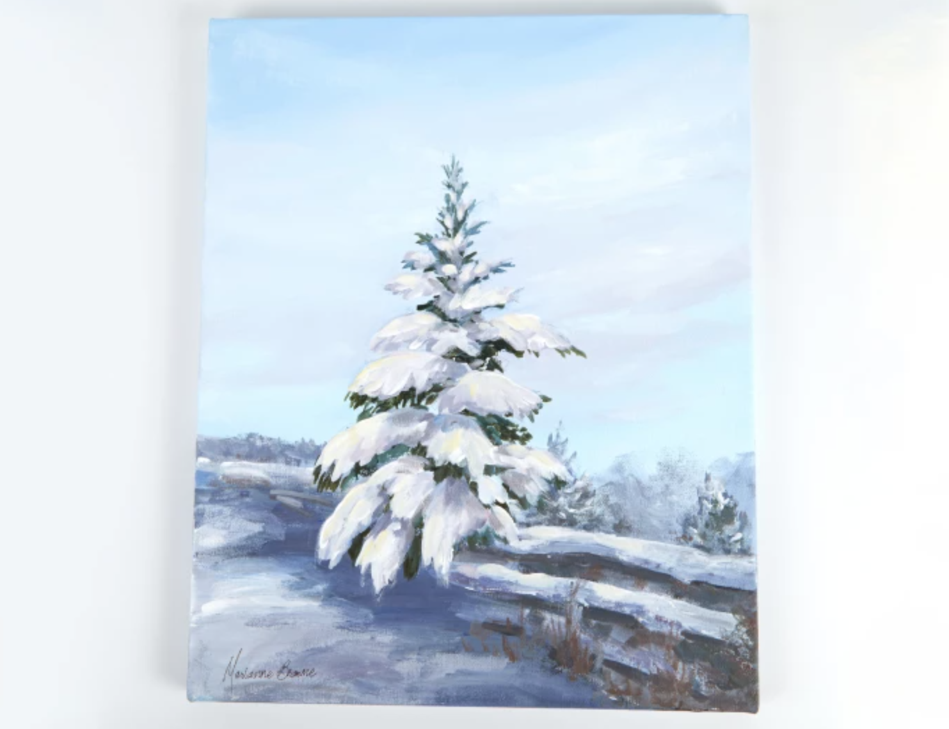 painted snowy tree