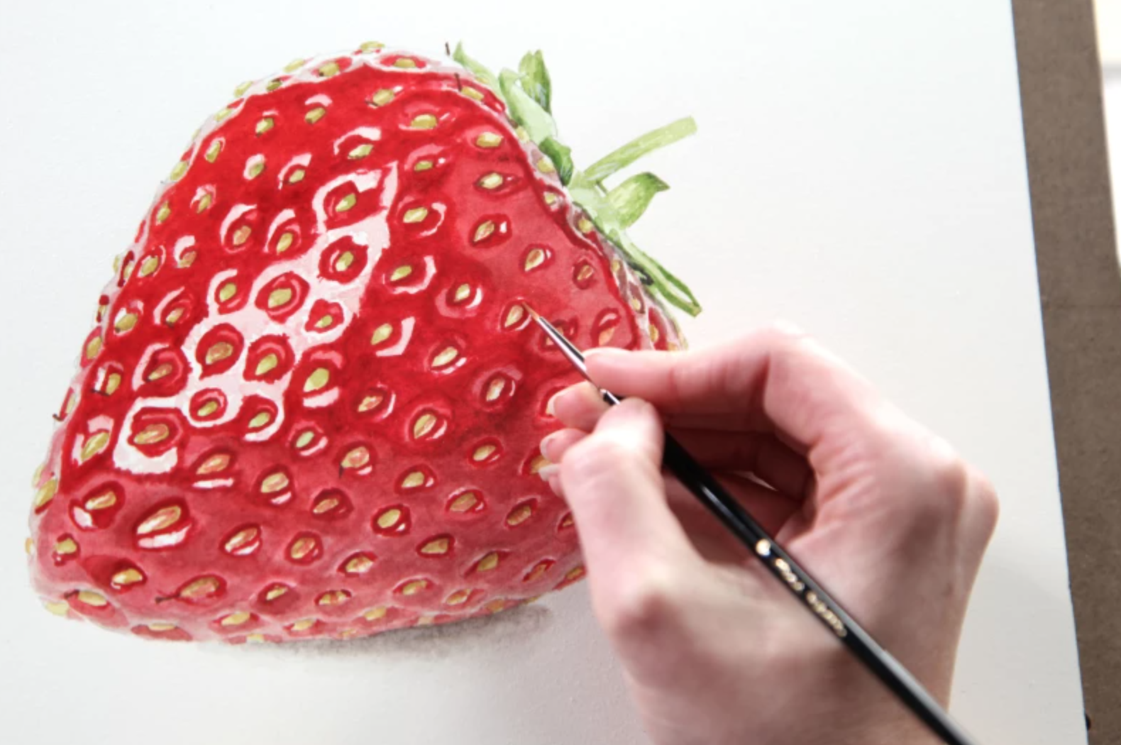 painting watercolor strawberry