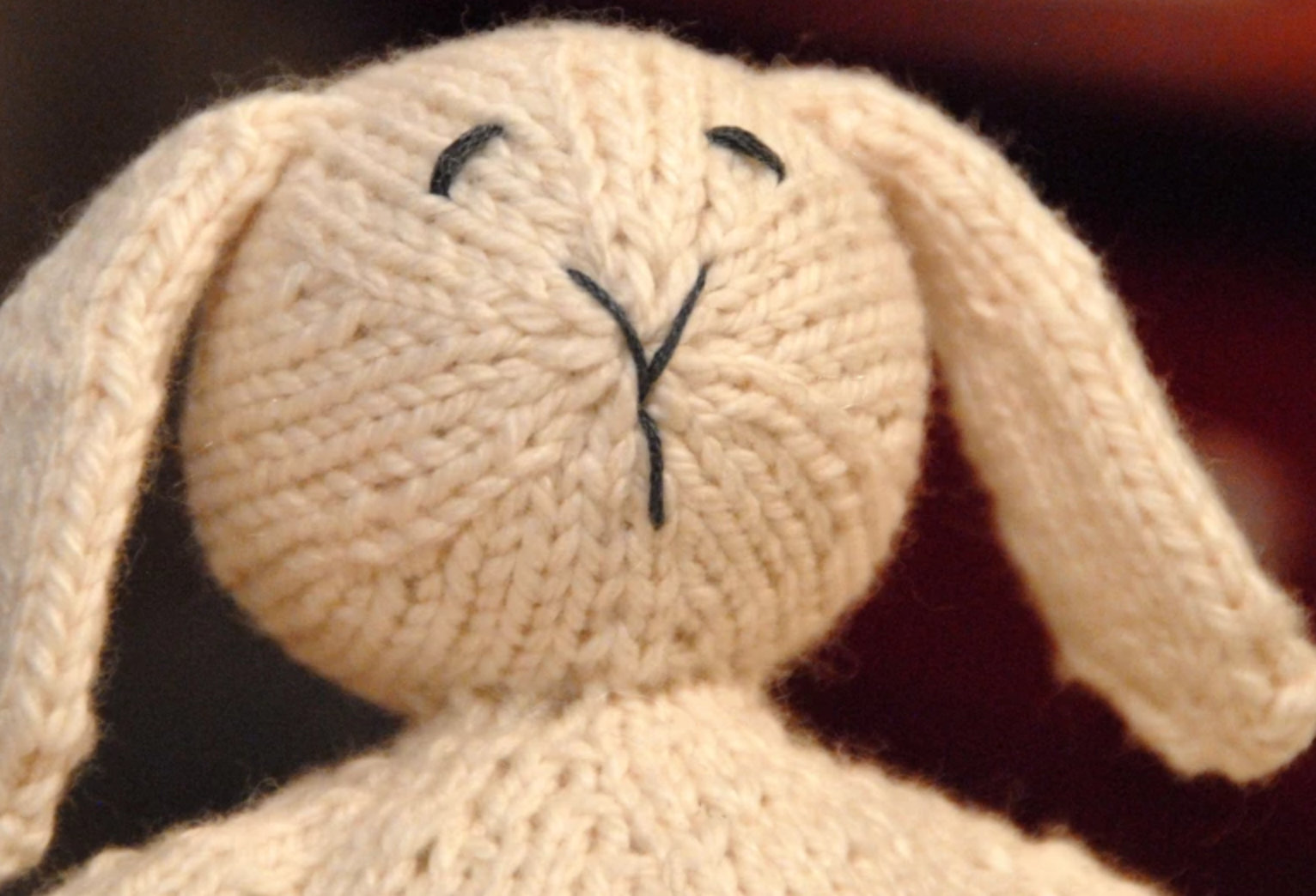 knit rabbit stuffed animal