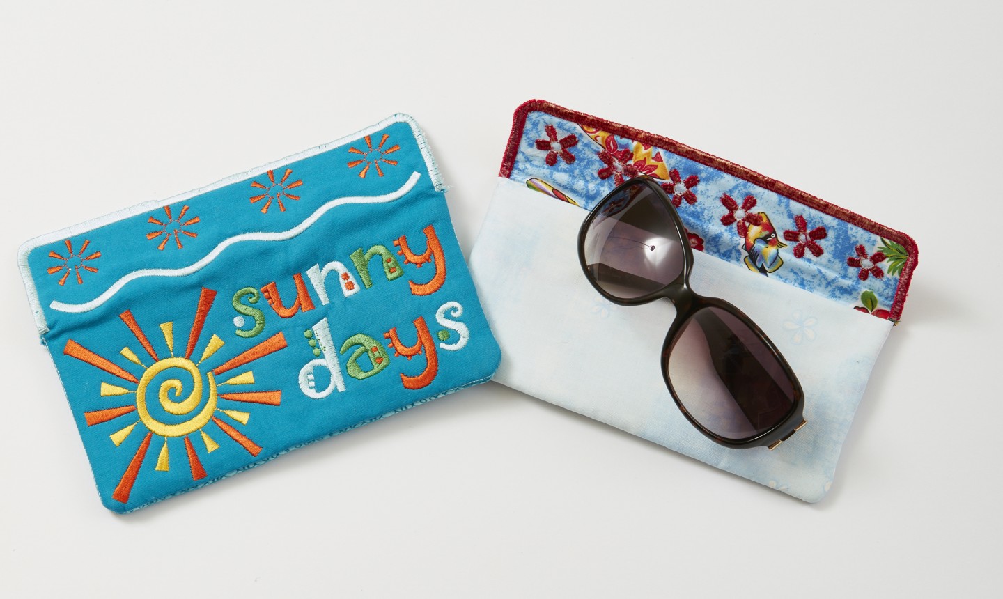 embroidered sunglasses case