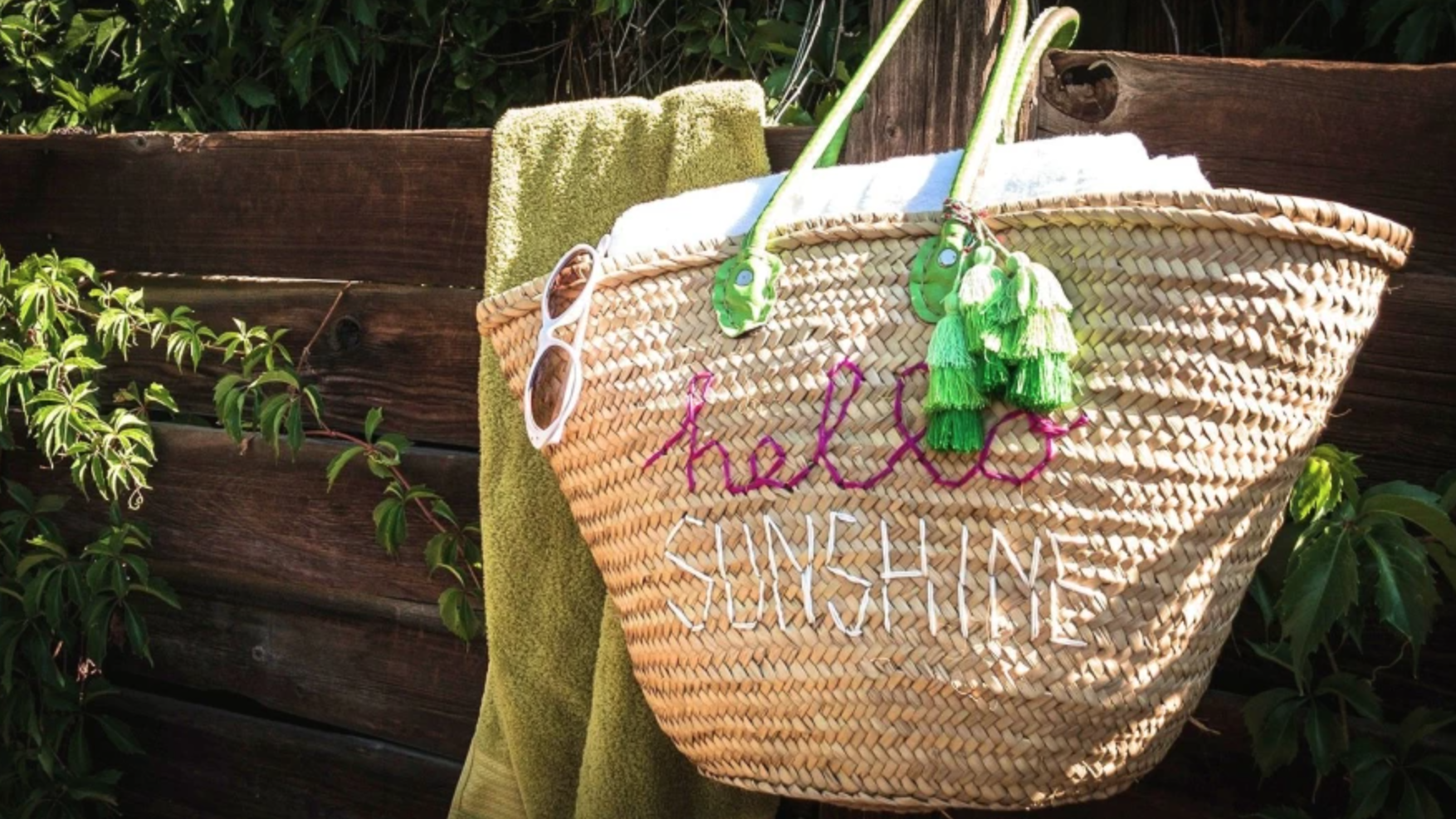 embroidered beach tote