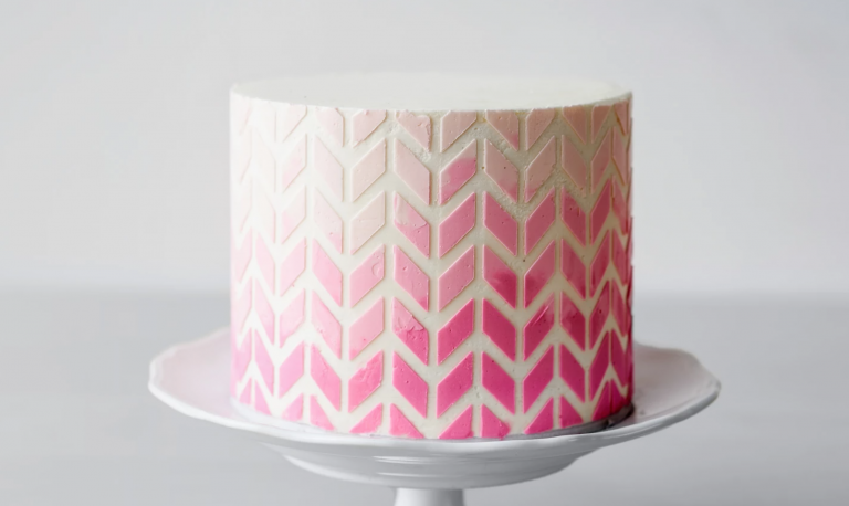 ombre geometric buttercream cake