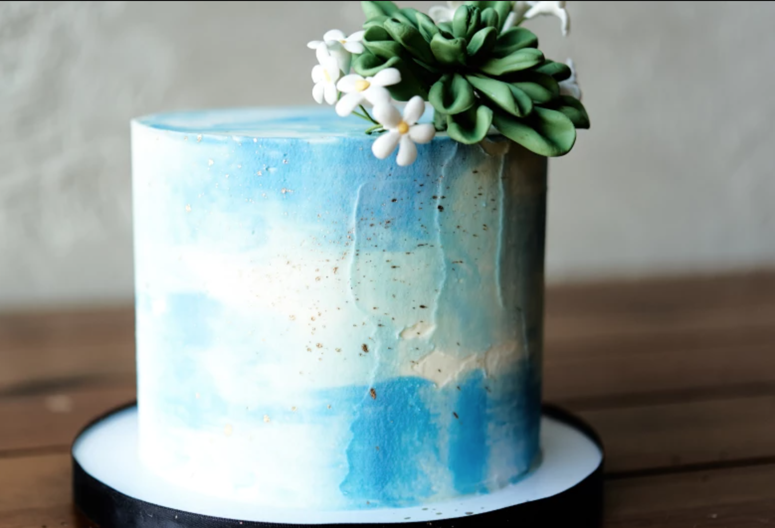 watercolor buttercream cake