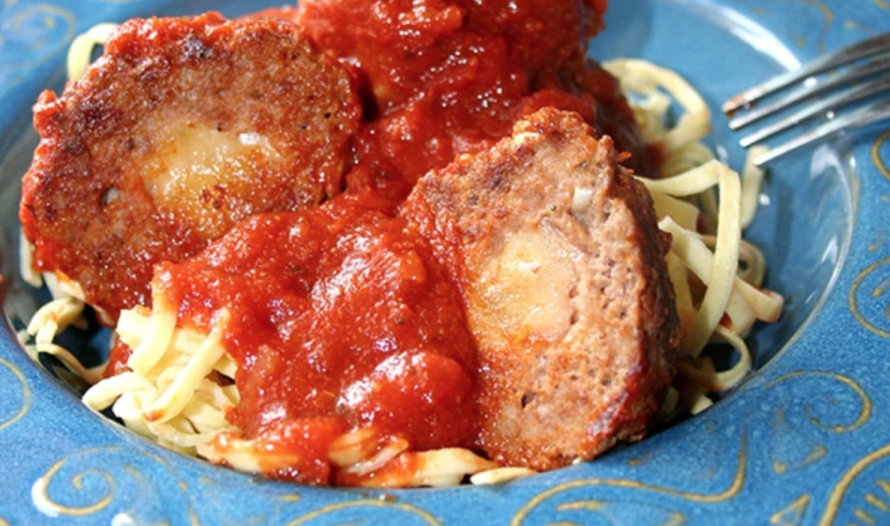 cheesy stuffed meatballs