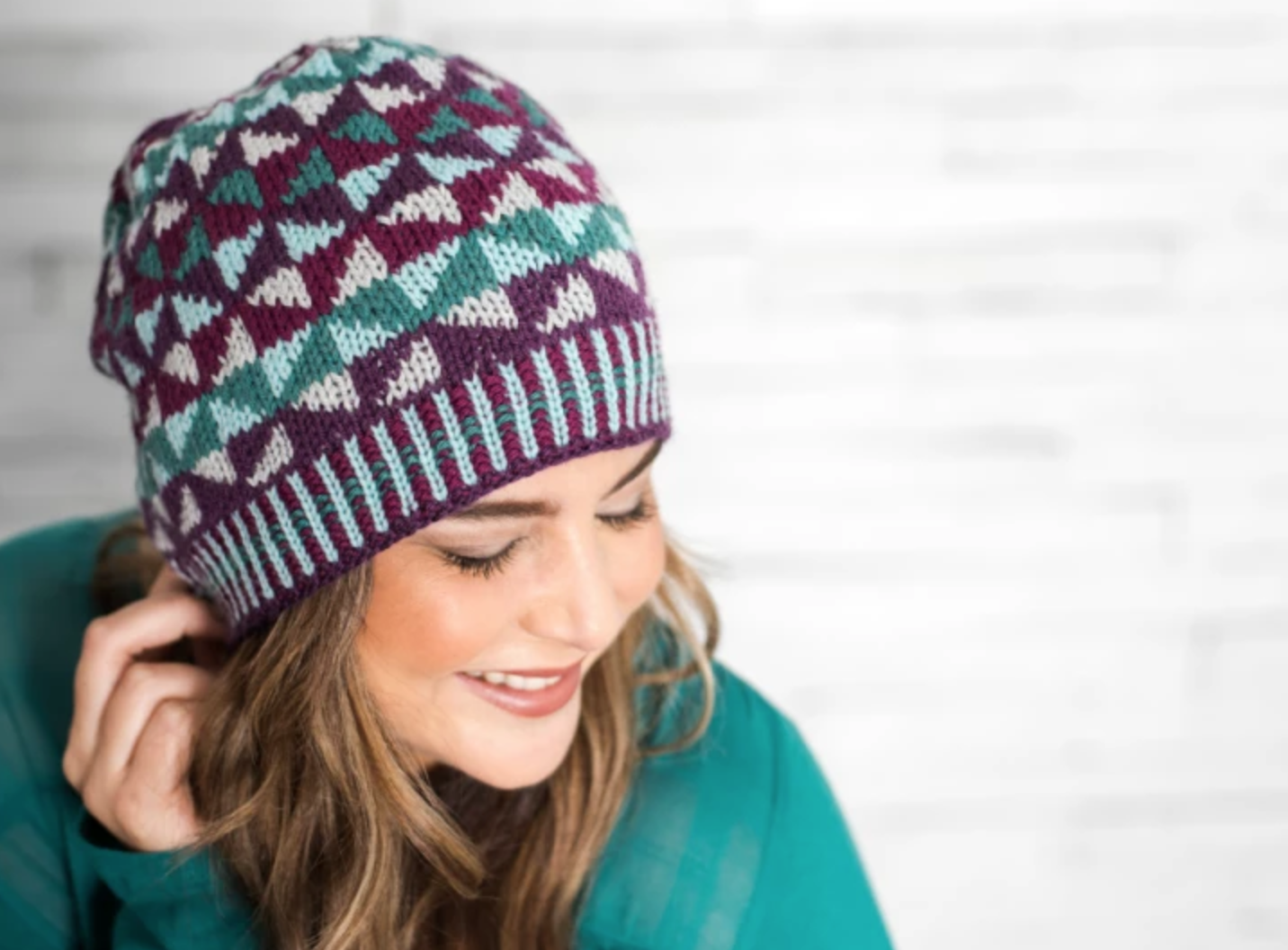 woman wearing fair isle hat