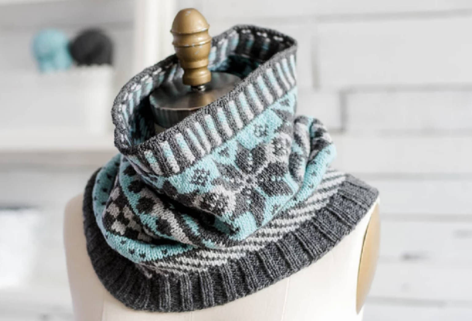 stranded knit cowl