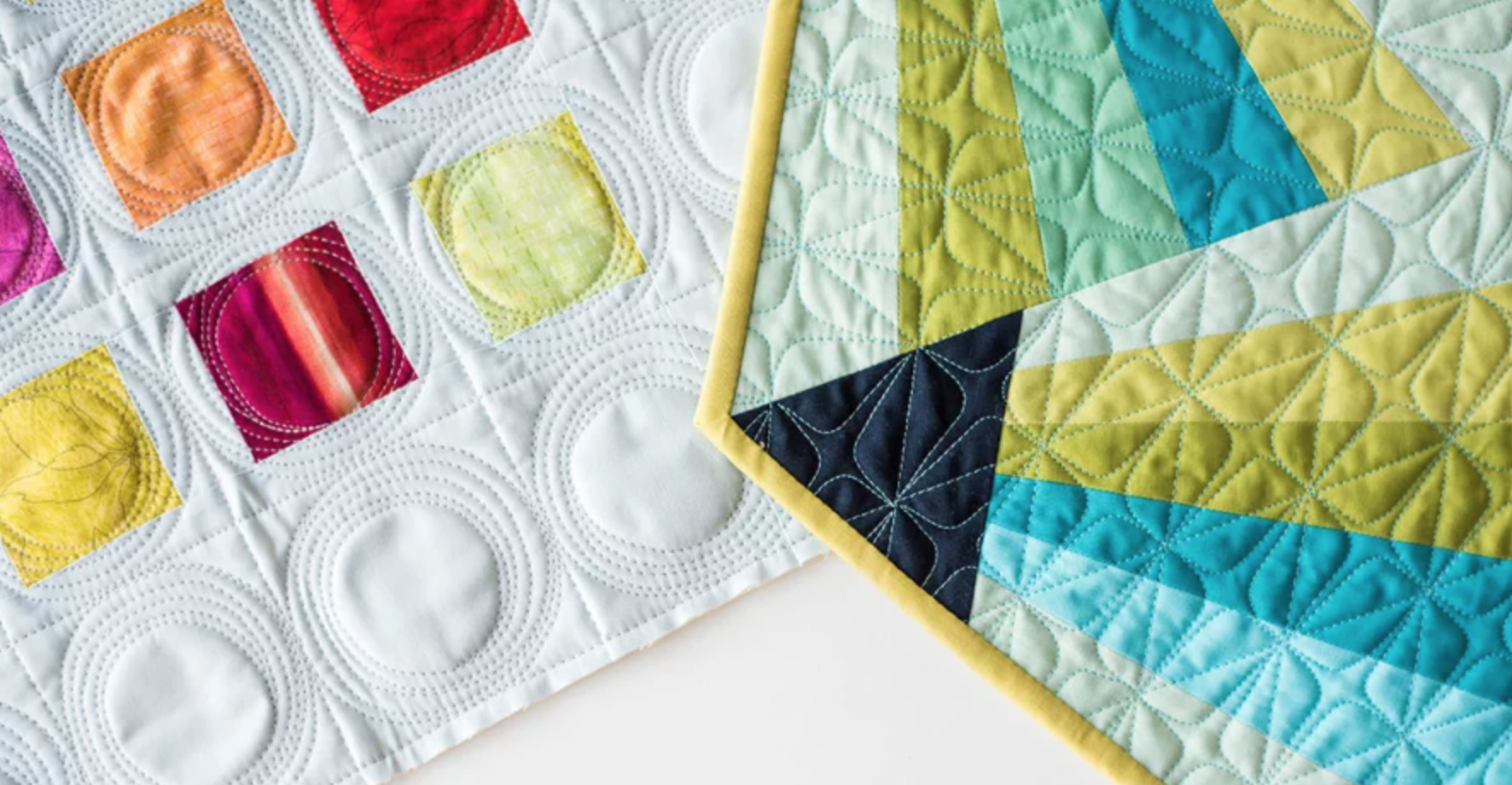 colorful free-motion quilts