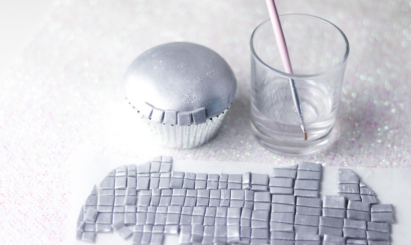 making fondant disco ball