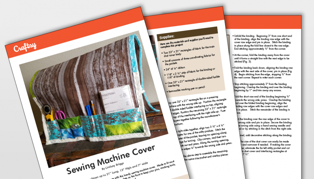 Sewing machine cover directions