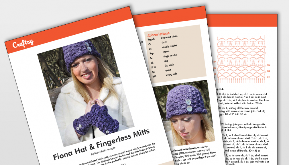 Fiona Hat and Fingerless Mitts Pattern Titlecard