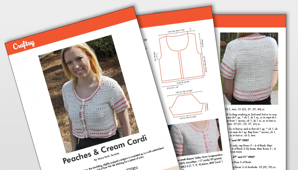 Peaches and Cream Cardi Pattern Titlecard