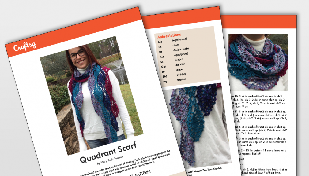 Quadrant scarf pattern