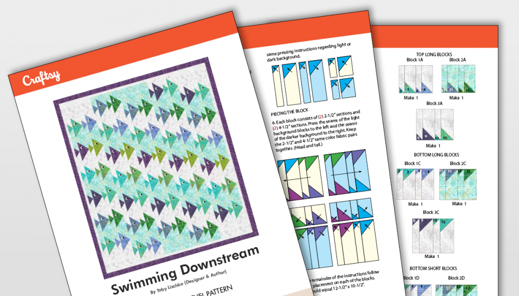Swimming Downstream Quilt Pattern Titlecard