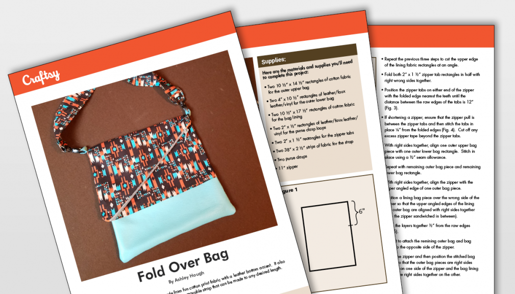 Fold over bag pattern book