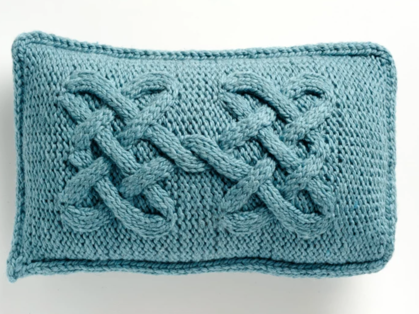 knit cabled pillow