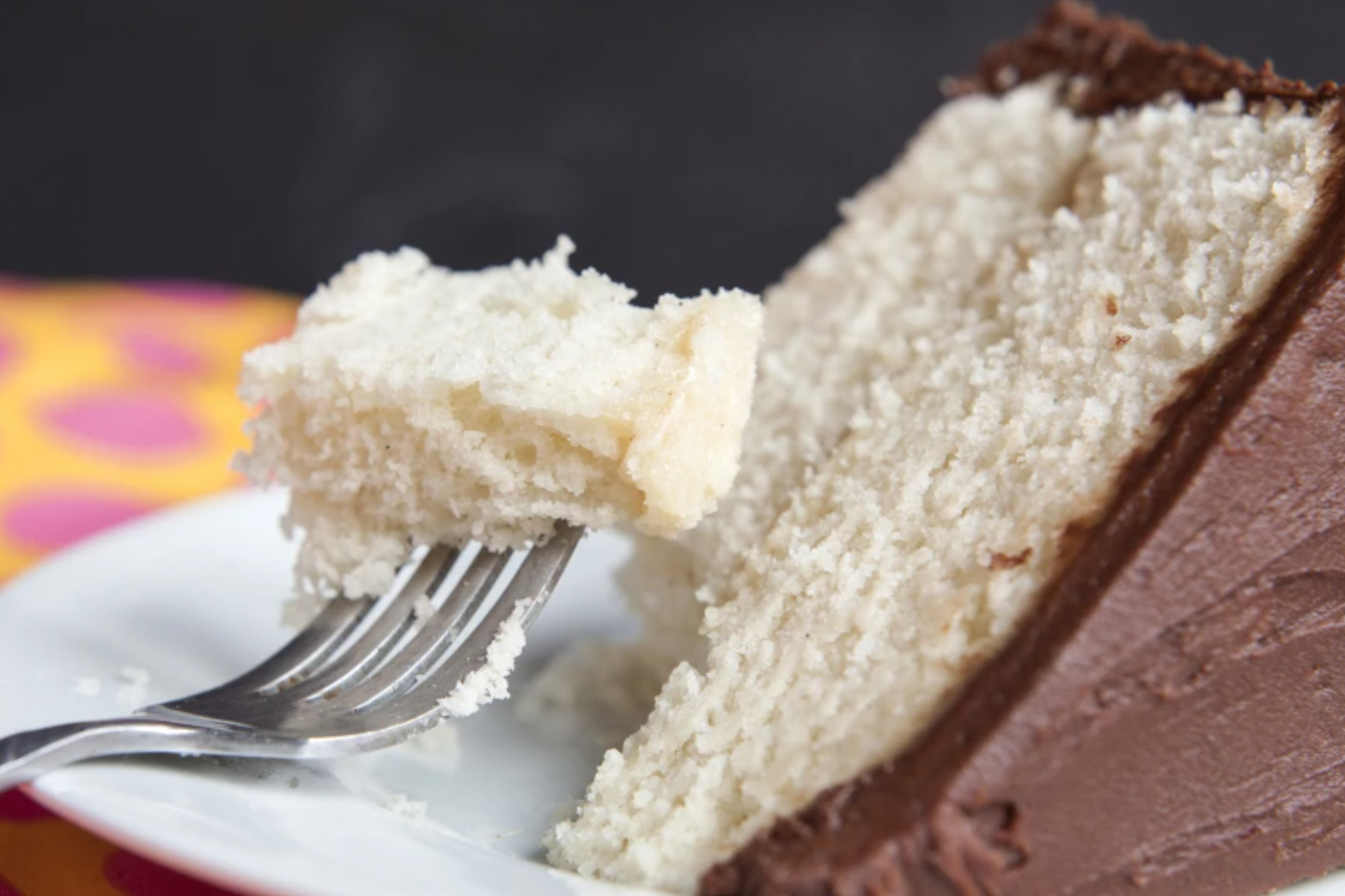 vanilla cake slice on a plate