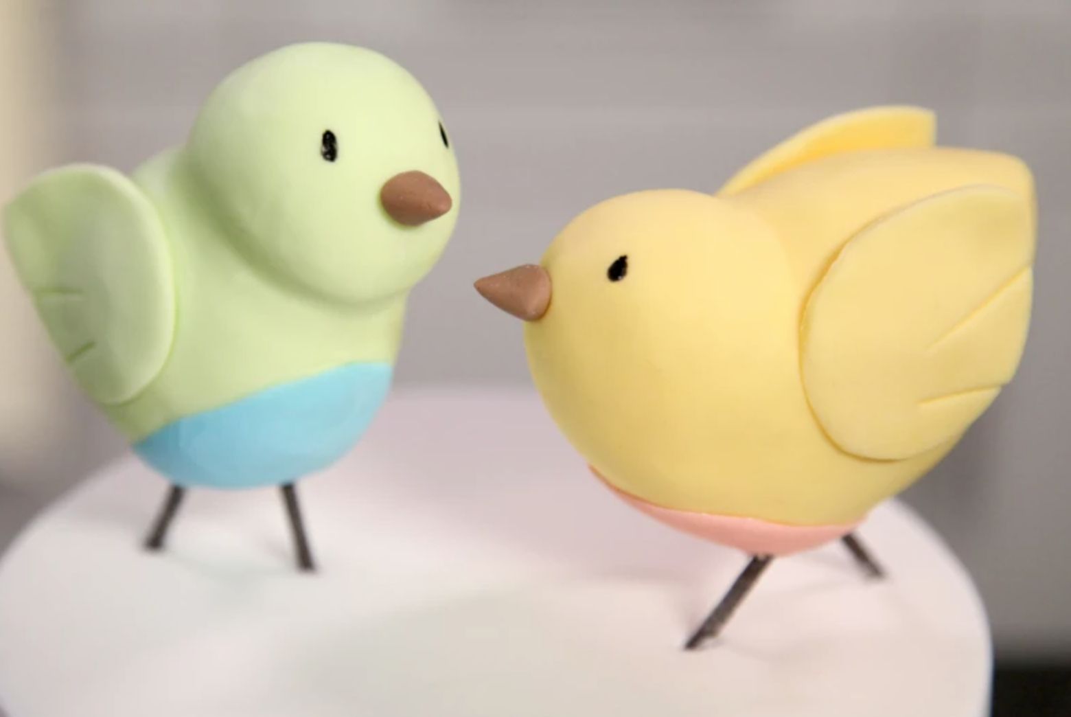 fondant bird cake toppers