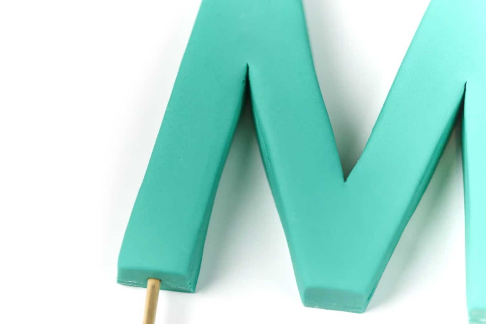 fondant M cake topper