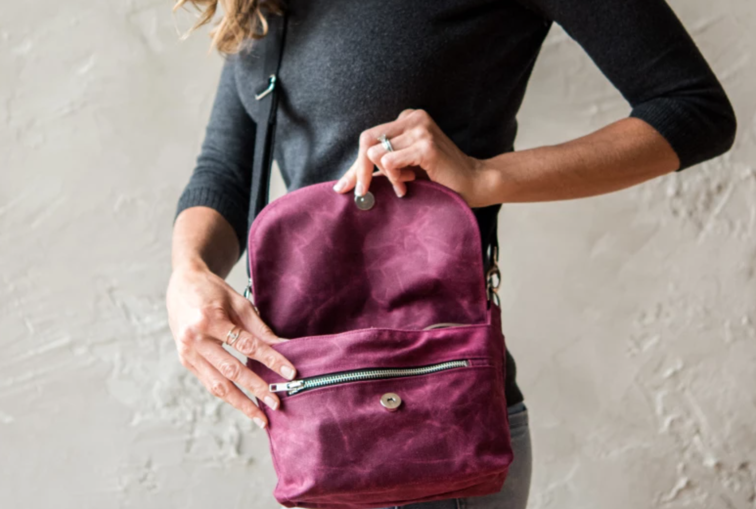 Homemade waxed canvas backpack