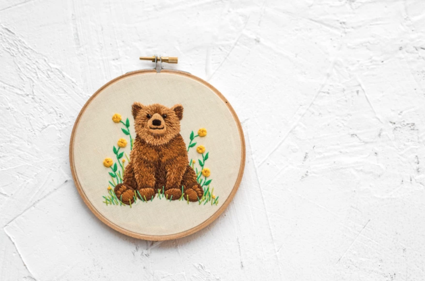 bear cub embroidery hoop