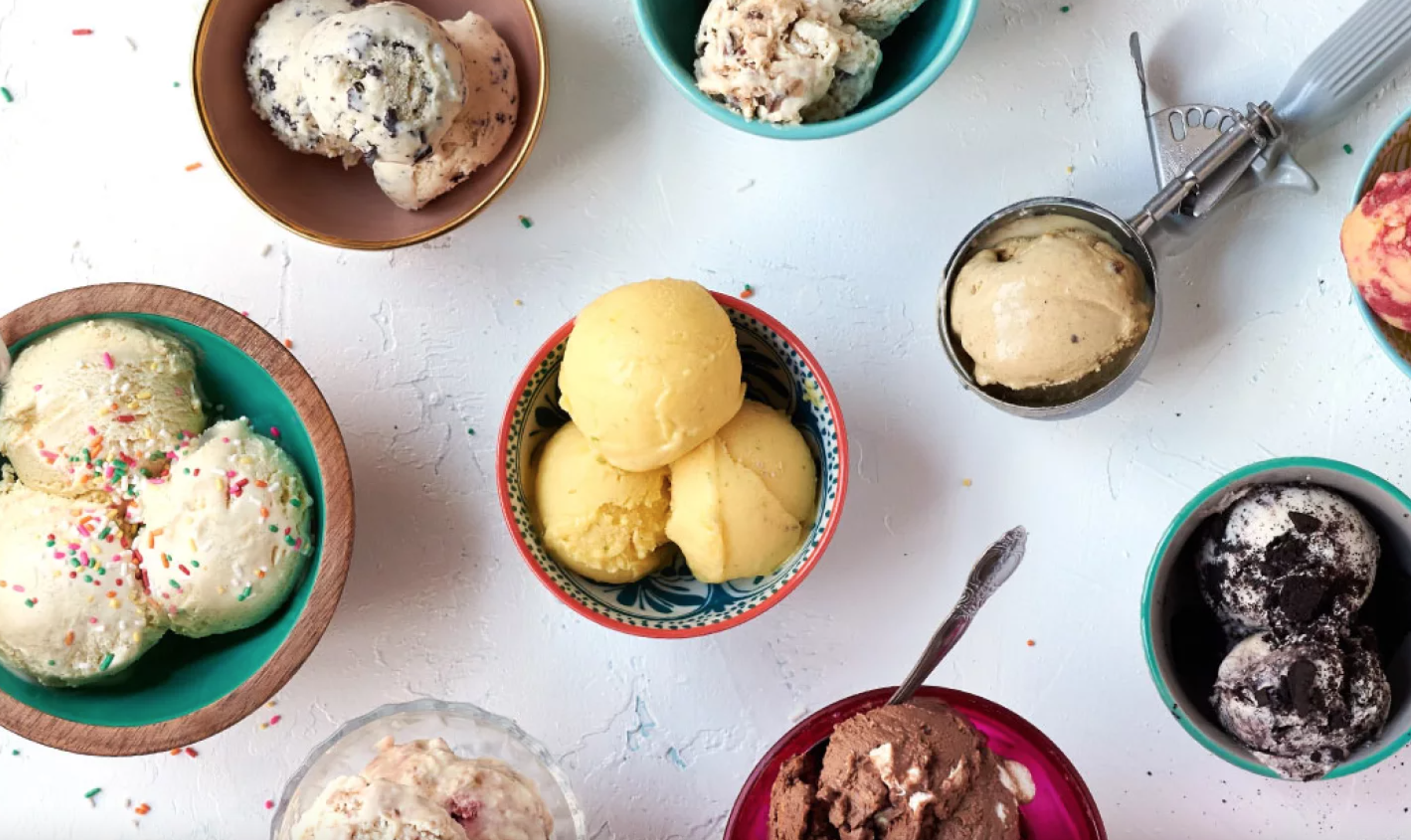 ice creams in bowls