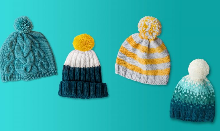 four knit hats