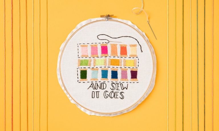 sewing themed embroidery hoop