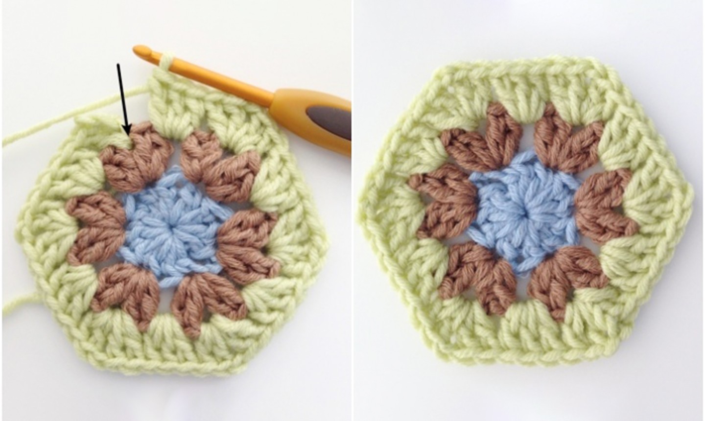 finishing crochet granny square hexie