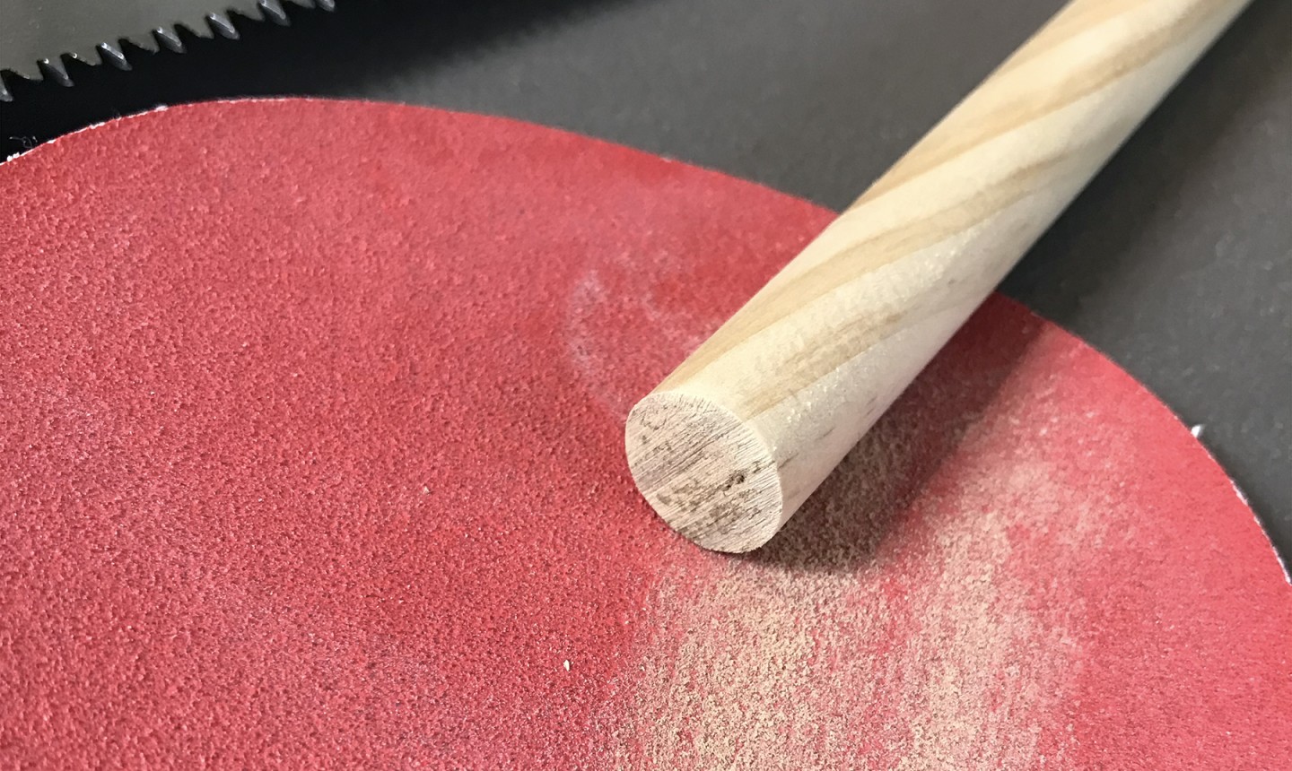 sanding mudcloth dowel