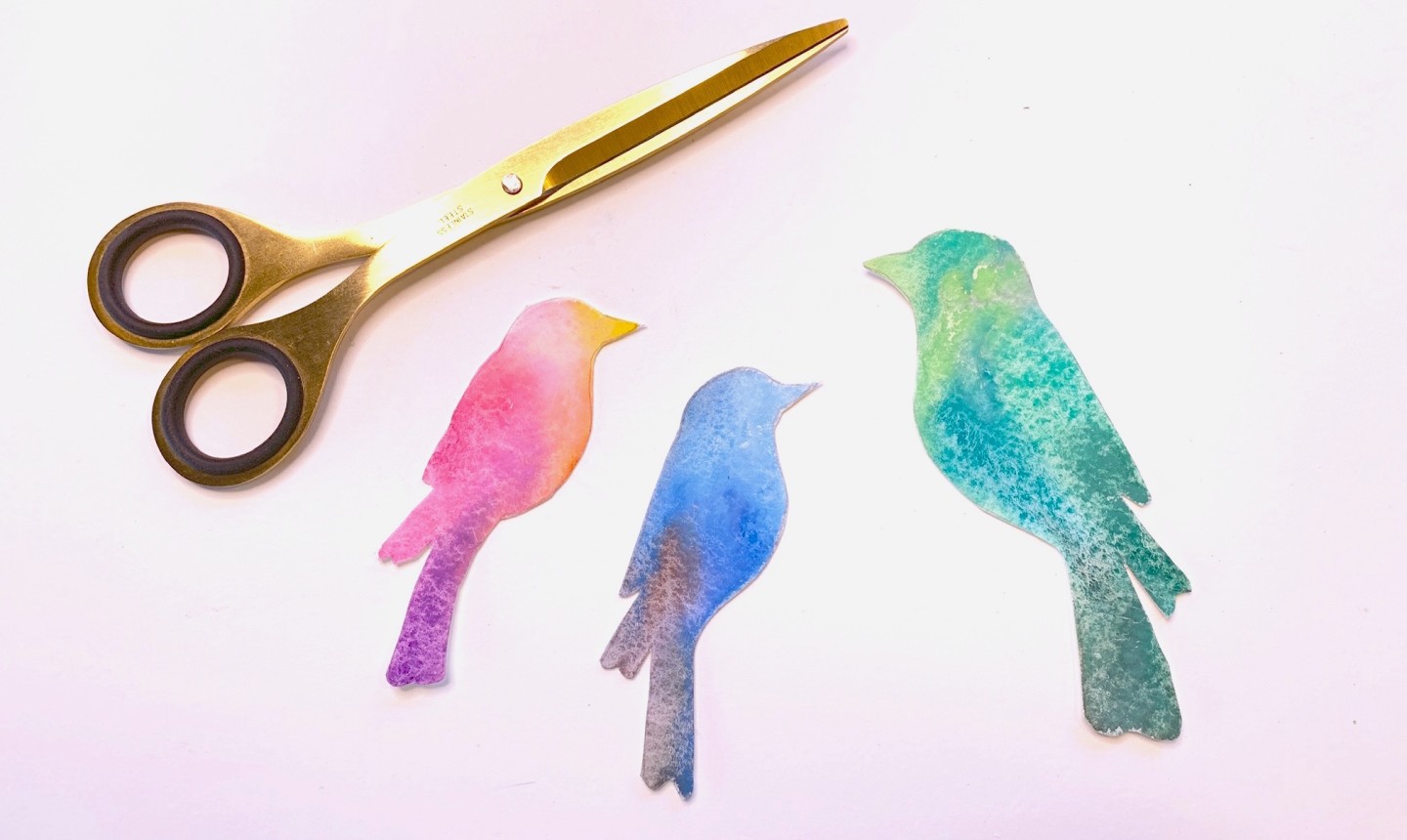cut out watercolor birds